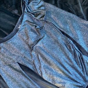 Black sparkly long sleeve with ruffle